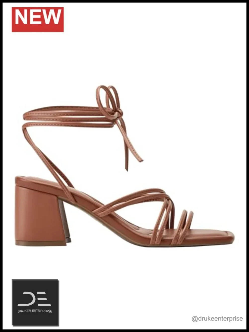 Marc Fisher Gelardi Faux Patent Leather Heeled Sandals 2.44